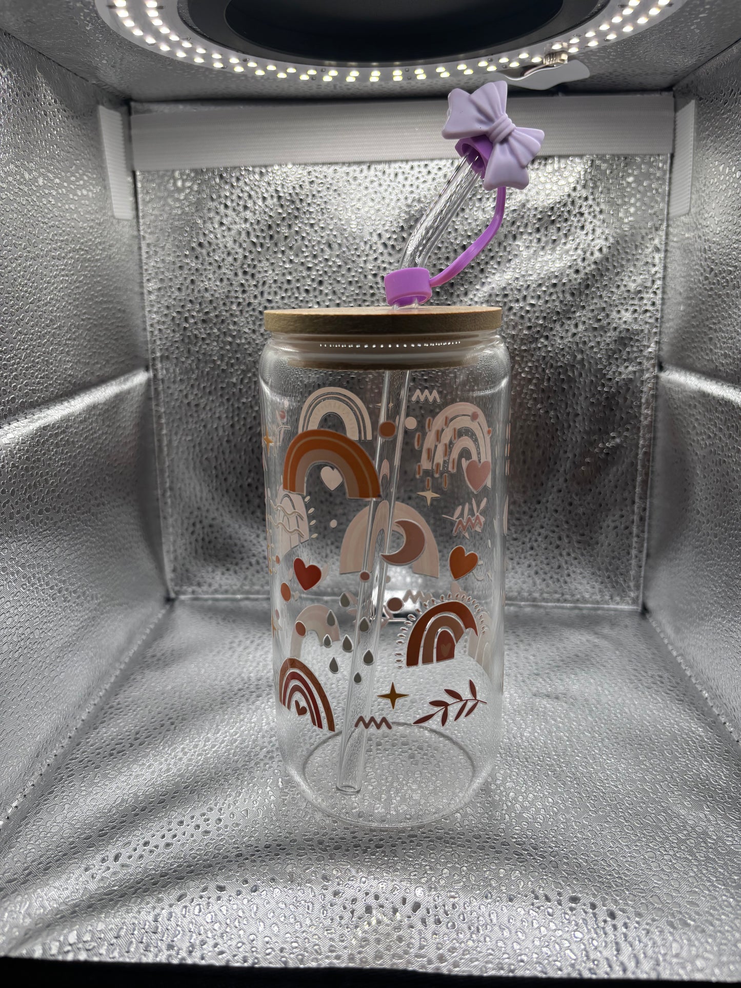 Glass 16oz Rainbow Tumbler