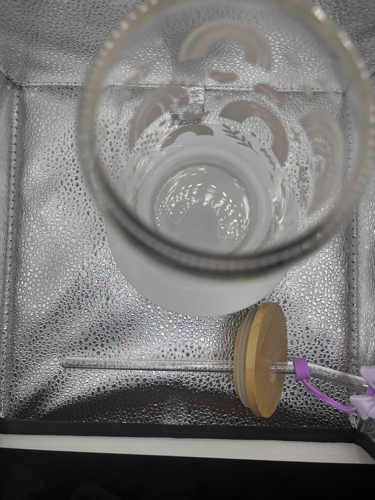 Glass 16oz Rainbow Tumbler