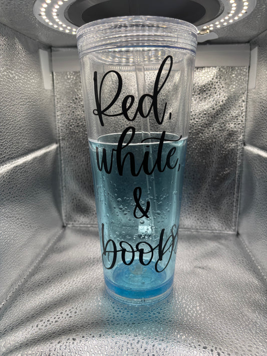 "Red White and Boobs" 24oz Tumbler